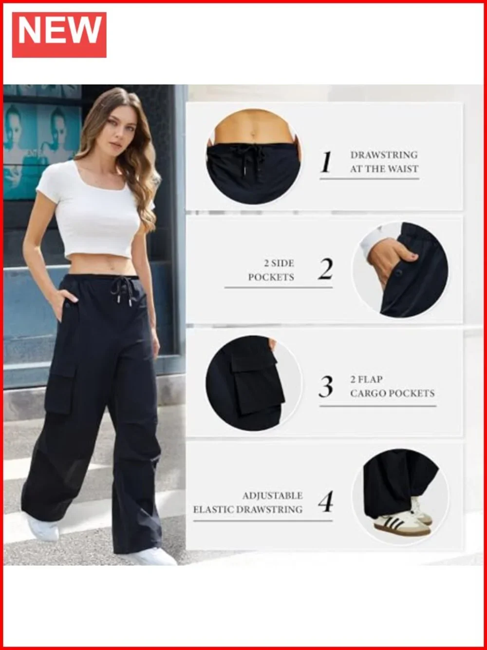 Low Rise Cargo Pants with Pockets Wide Leg Baggy Y2K Hiking Pants